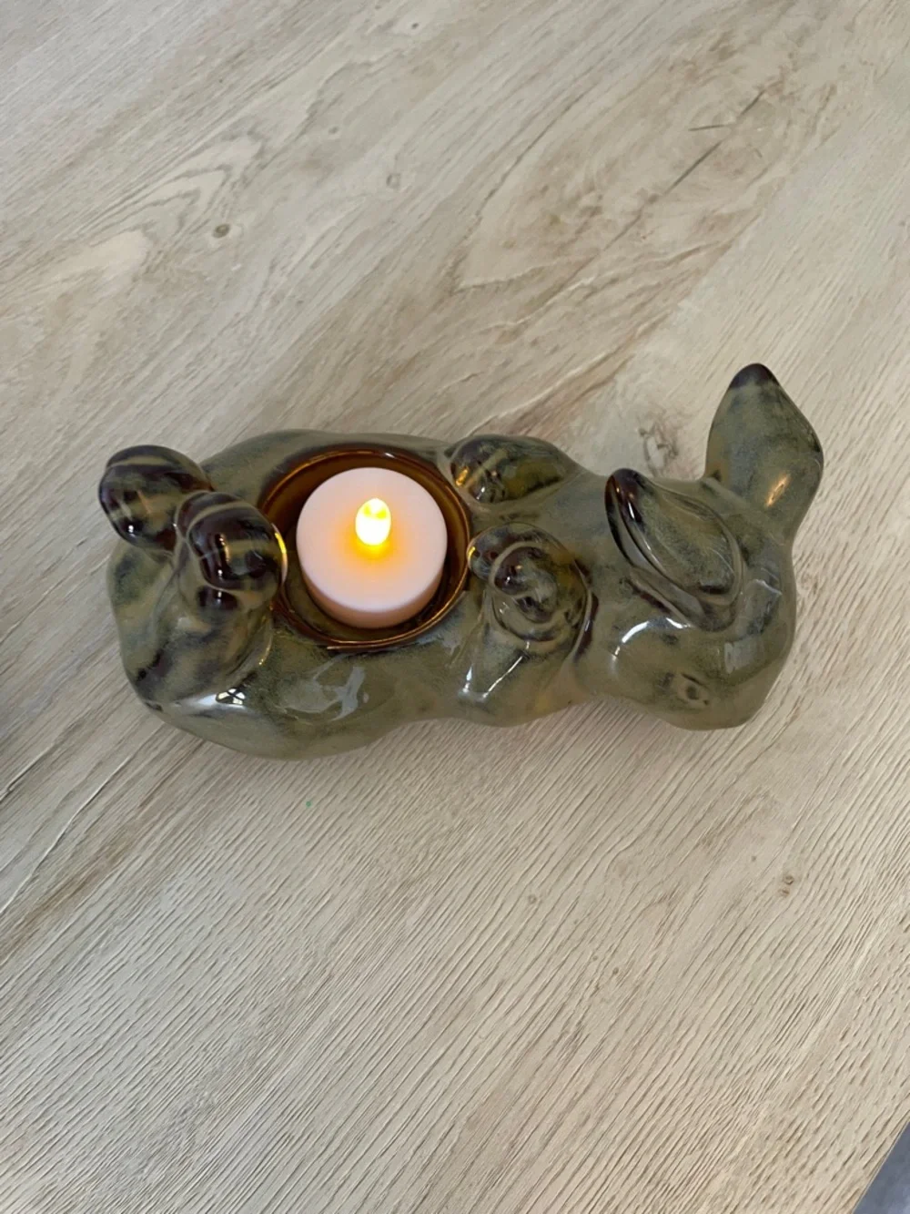 π Vintage Partylite Ceramic Pottery Bunny Rabbit Tea Light candle holders (2) - Picture 4 of 14
